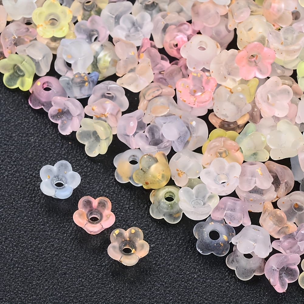 TEMU 500pcs Acrylic Lily Of The Valley Beads, 3x6mm Colored Caps, For Jewelry Making, Craft Supplies, Beading | Floral Bead Design | Acrylic Flower Beads, Jewelry Making Beads