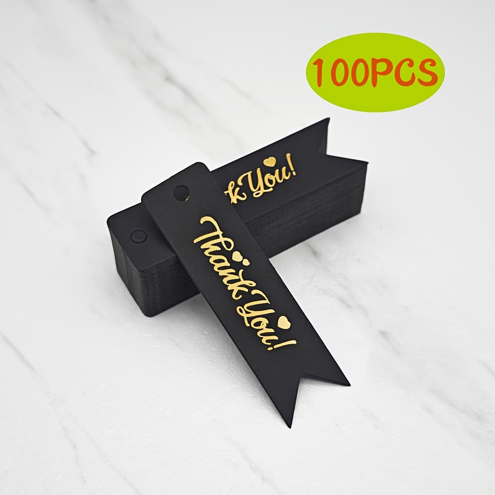 TEMU 100pcs Thank You Tags, Bronzing Personalized Dovetail Hanging Gift Tags For Arts And Crafts Decor Gift Wrapping, Craft