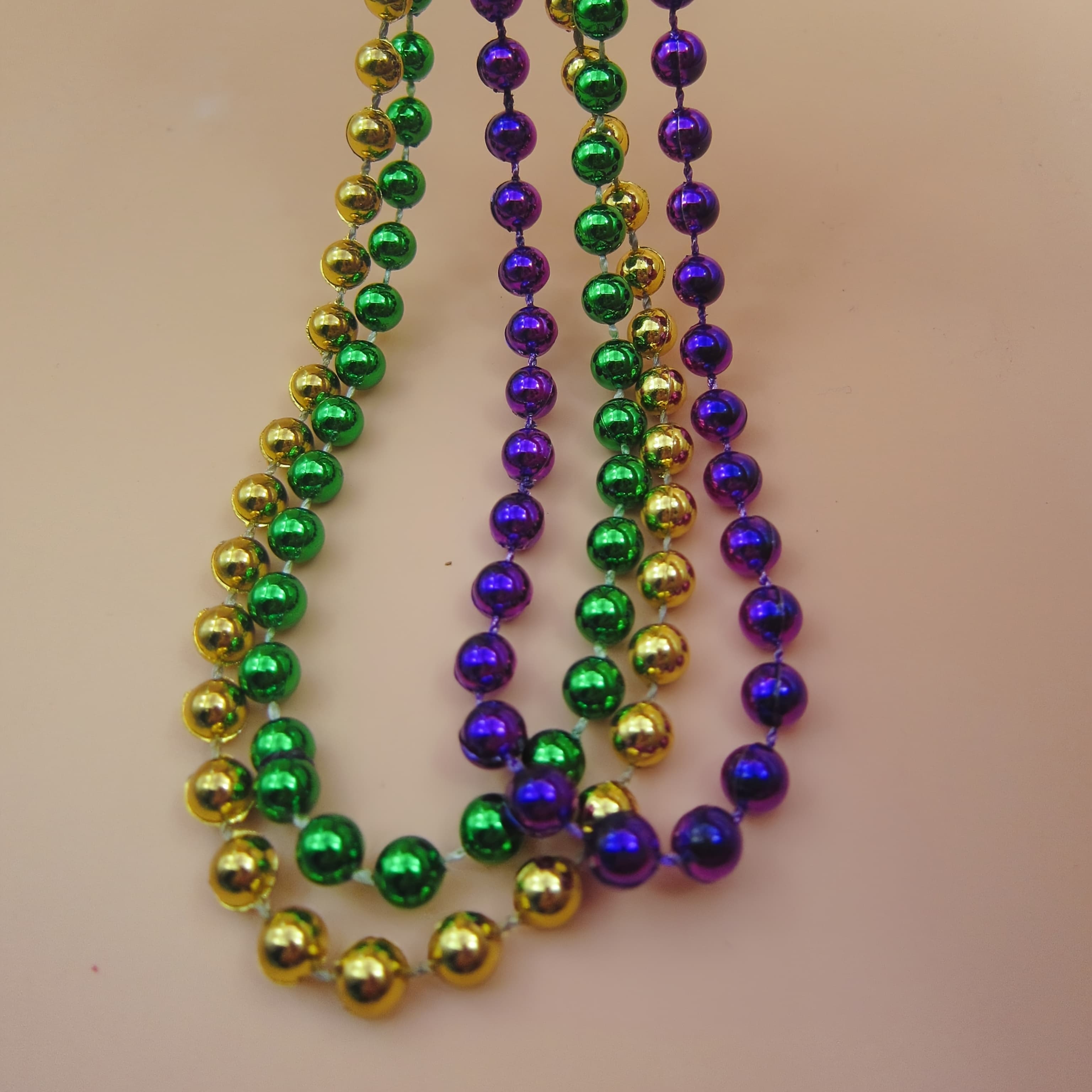 TEMU 3-pack Mardi Gras Beads Necklaces, Green Plastic Bead Garland, Party Accessories, Decor, Carnival/mardi Gras/masquerade