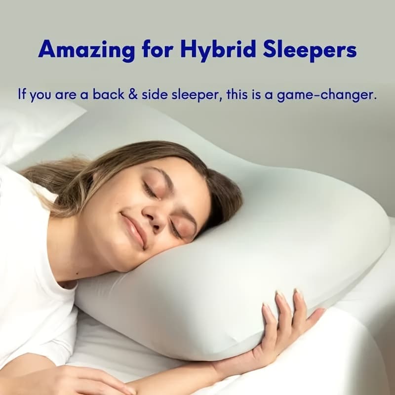 TEMU 1pc Deep Sleep Pillow, Patented Ergonomic , Ideal For Side And Back Sleepers, Cervical Support, Gently , Neck And Shoulder Tension