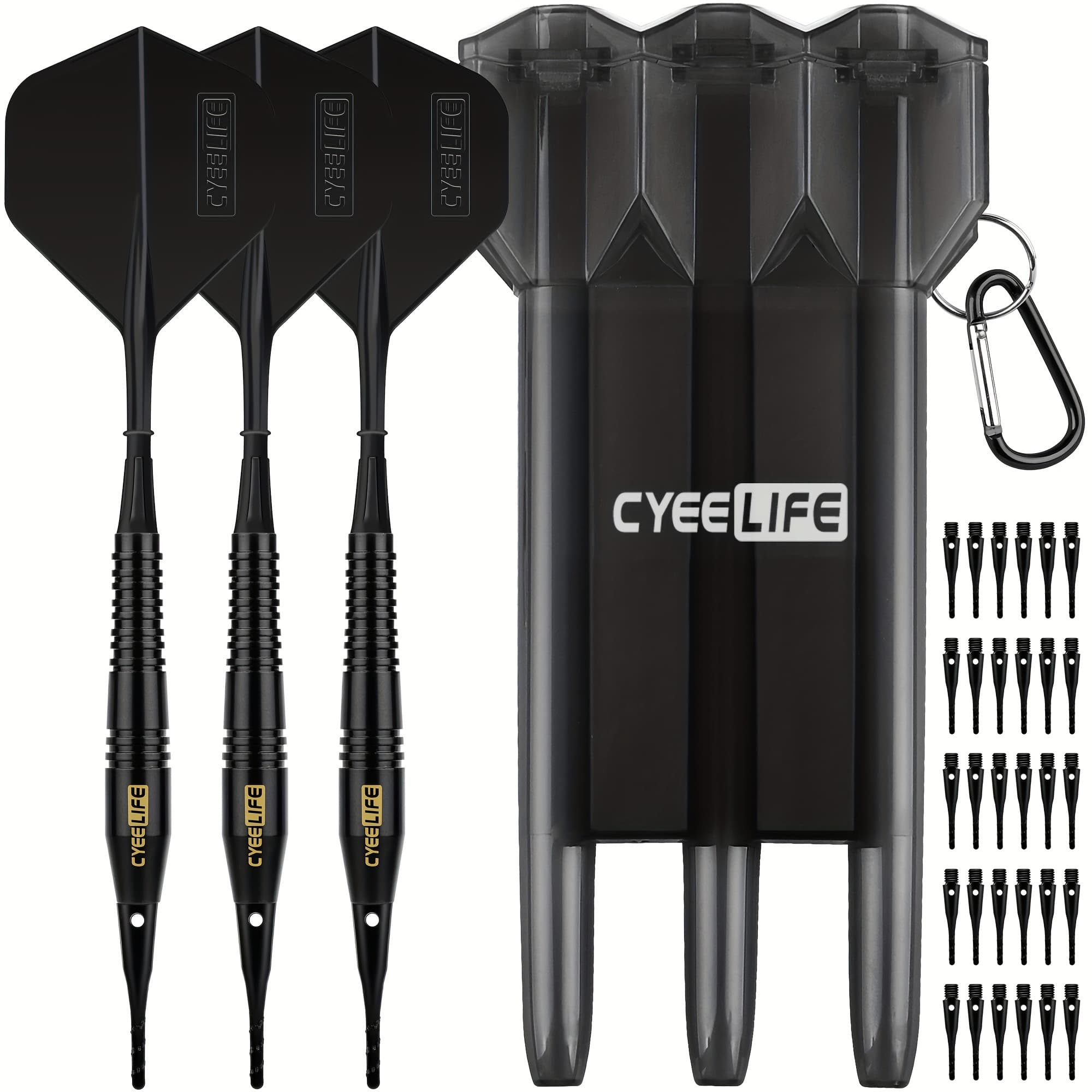 TEMU Cyeelife 16g Soft Pointed Copper Dart Set With 30 Replacement Soft Tips And A Portable Dart Storage Box