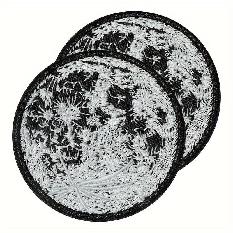 TEMU 2pcs Full Glow In The Dark Iron On Patch - Embroidered Flair - Space Planets Pin - Magical Additions - Phase Planets - Uv Additions