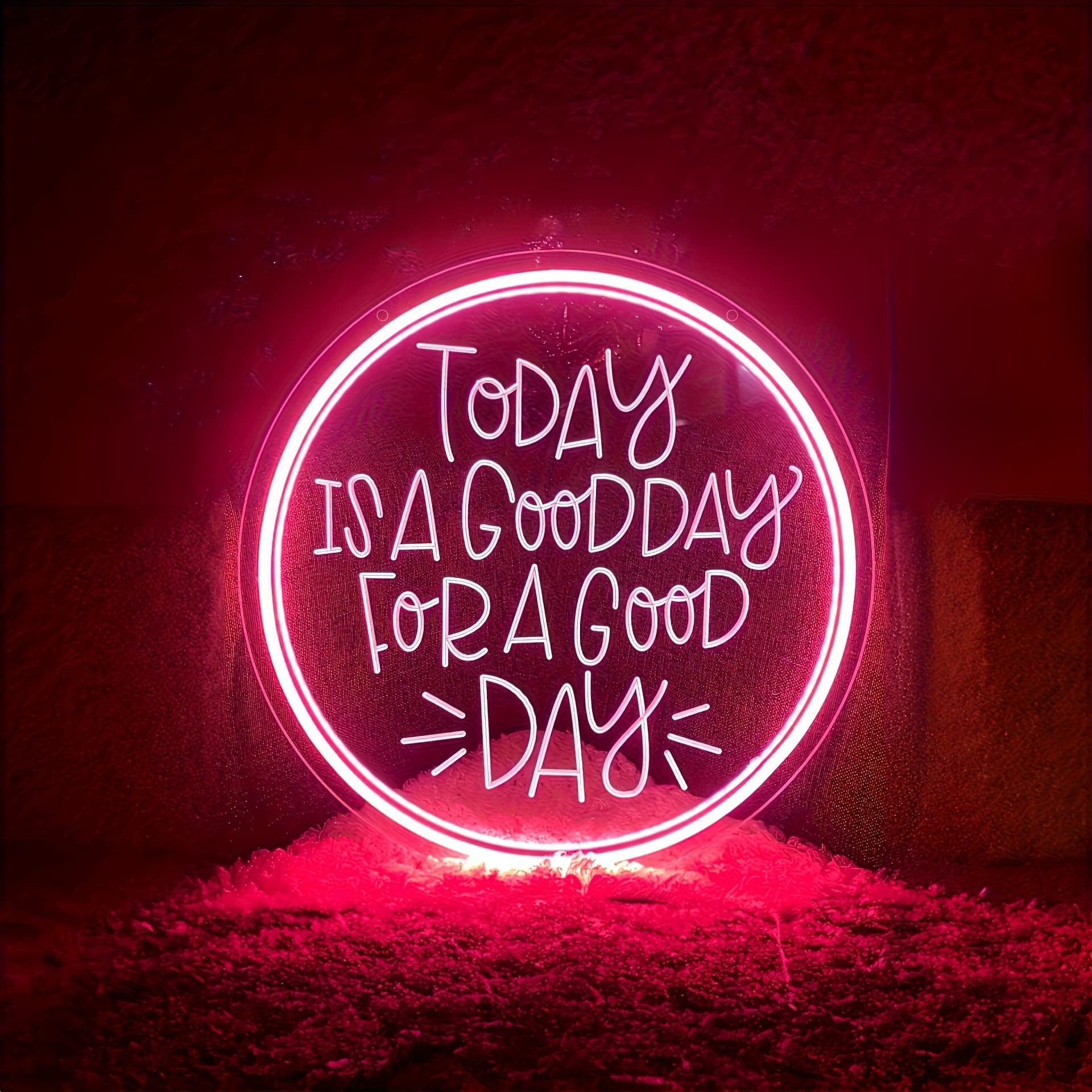 TEMU A Neon Sign That Says 'today Is ', Usb, Designed For Wall Mounting In The Bedroom. It A Warm Yellow Glow And Features A Modern With A Switch For Control