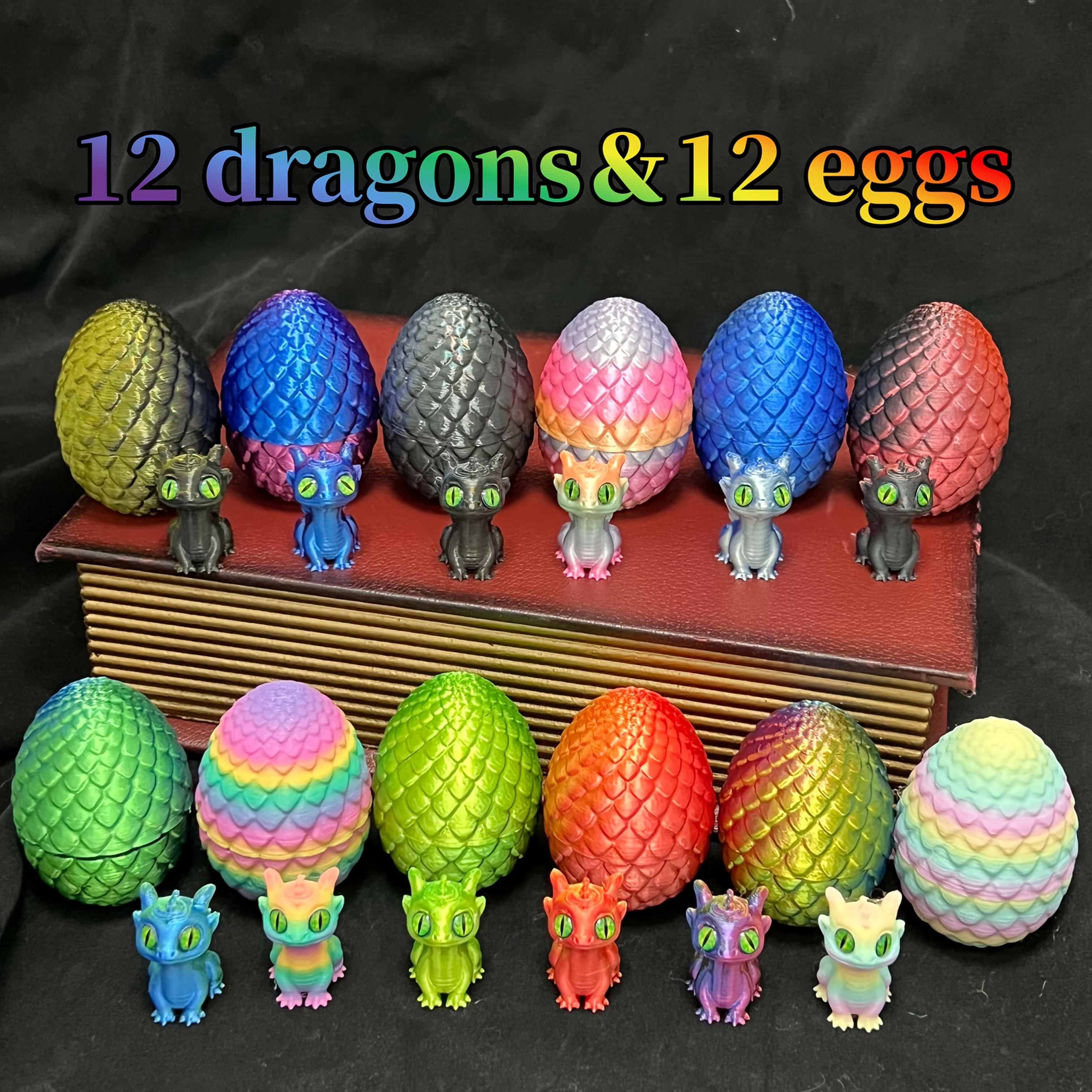 TEMU 12 Dragons, 12 Eggs, Cool And Diverse Colors, Halloween, Christmas, Thanksgiving Holiday Decorations, Gifts, Dragon Enthusiast Collectibles
