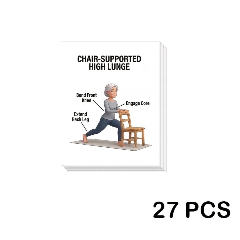 TEMU Gentle For Seniors & Beginners - Large Visual Deck With Easy Instructions | Seated & Standing Yoga Flashcards For Flexibility, Balance & Mobility