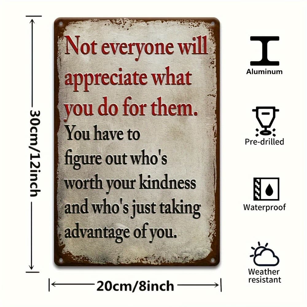 TEMU 1pc Not Everyone Will Inspirational Life - Lesson Style 8×12 Inch Aluminum Sign For Motivation