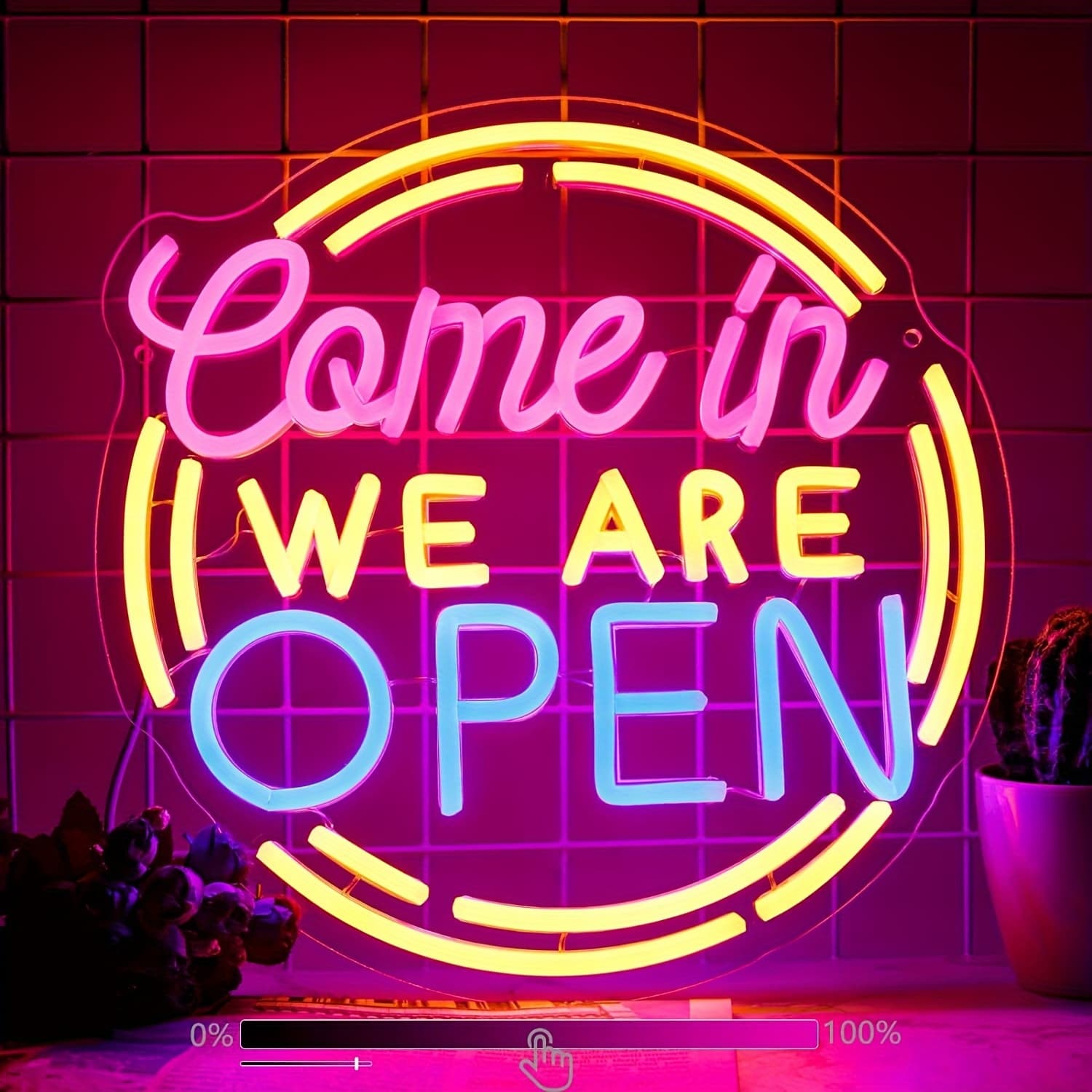 TEMU Come In Open Neon Sign For Wall Decor, Neon Lights For Bedroom Led Business Signs, Neon Light Led For Man Cave Bar Pub Restaurant