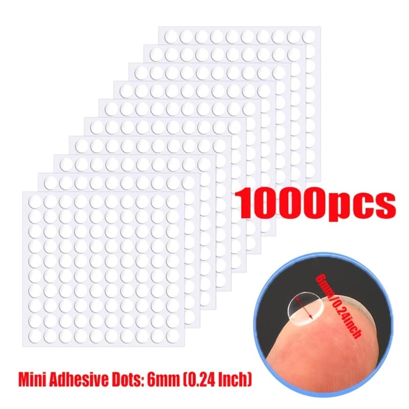 TEMU 1000 Clear Double-sided Adhesive Dots For Crafting, Removable Acrylic Round Putty, For Balloons And Art Projects (6mm/0.24in)