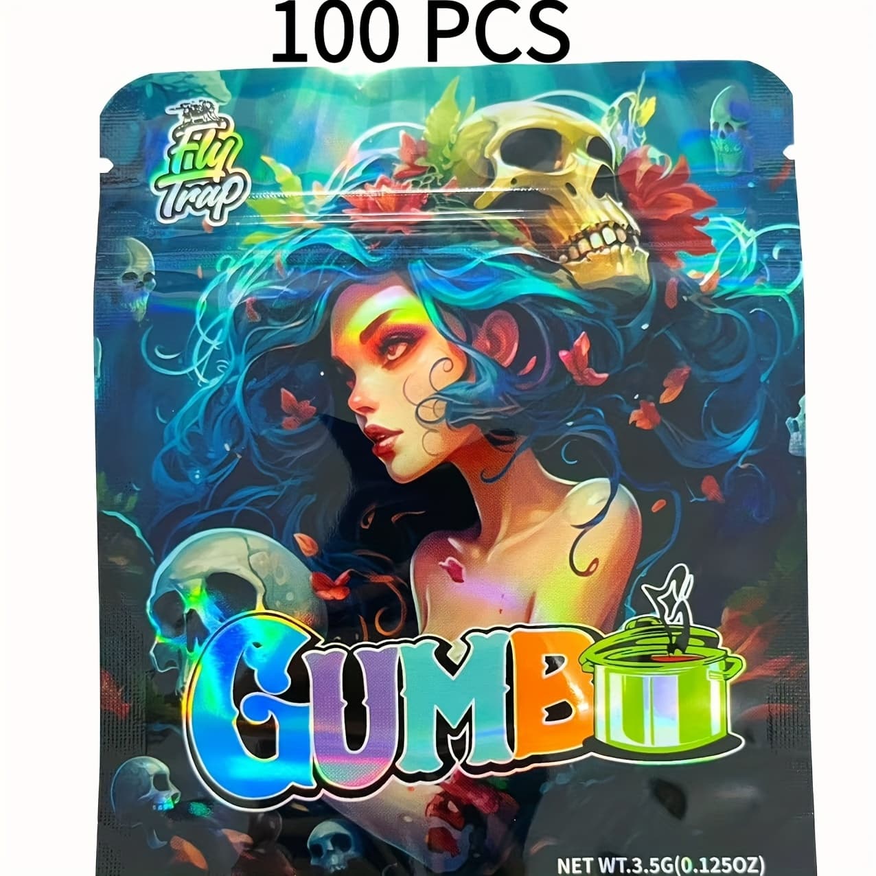 TEMU 100pcs Of 3.5g Loud Mylar Box Packs With Plastic Packaging Featuring A Printed Holographic End, Odor-proof For Jewelry, Candy, Party Gifts, Halloween, And Christmas