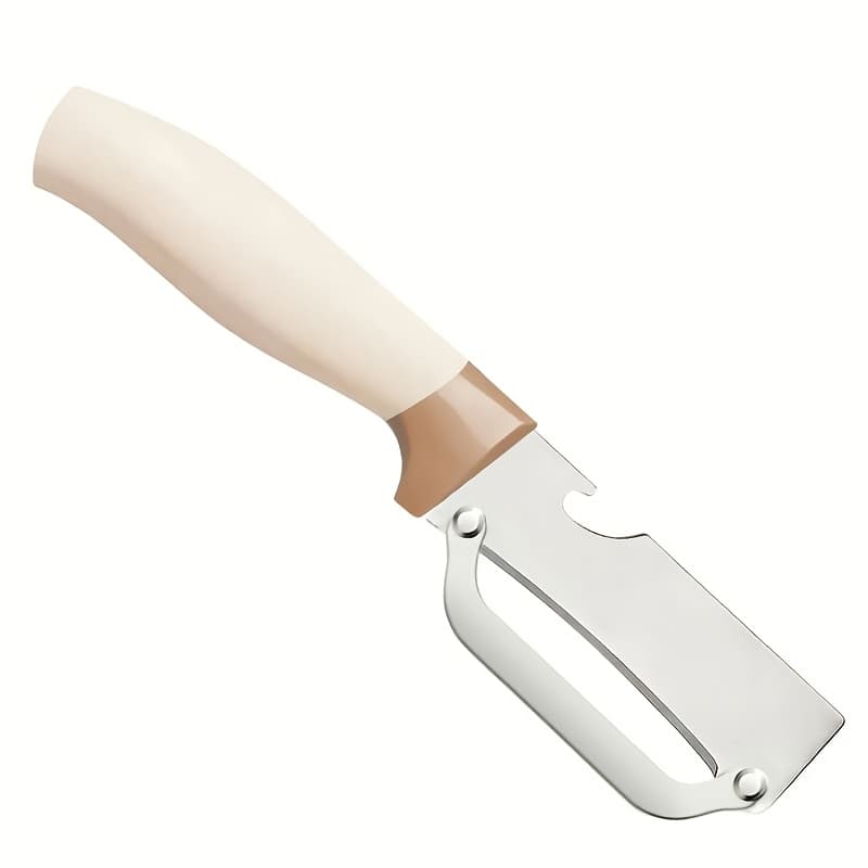 TEMU Stainless Steel Fruit Peeler, Multifunctional Sugarcane Peeler Knife With Wooden Handle, Vegetable Peeler For Pineapple, Potato, Carrot, Kitchen Gadgets