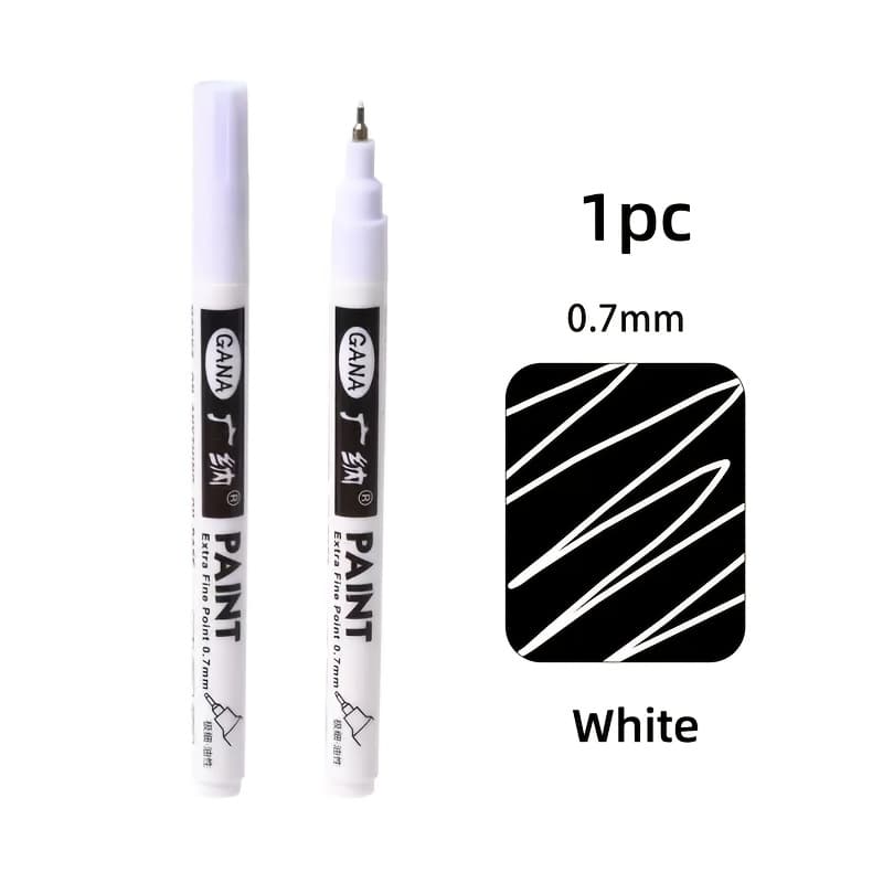 TEMU 1pc Ultrafine 0.7mm Marker Pen- Golden, Silver, White & Black- Waterproof And Opaque, Suitable For Metal, Wood, Glass & Cards| Crafts, Labeling