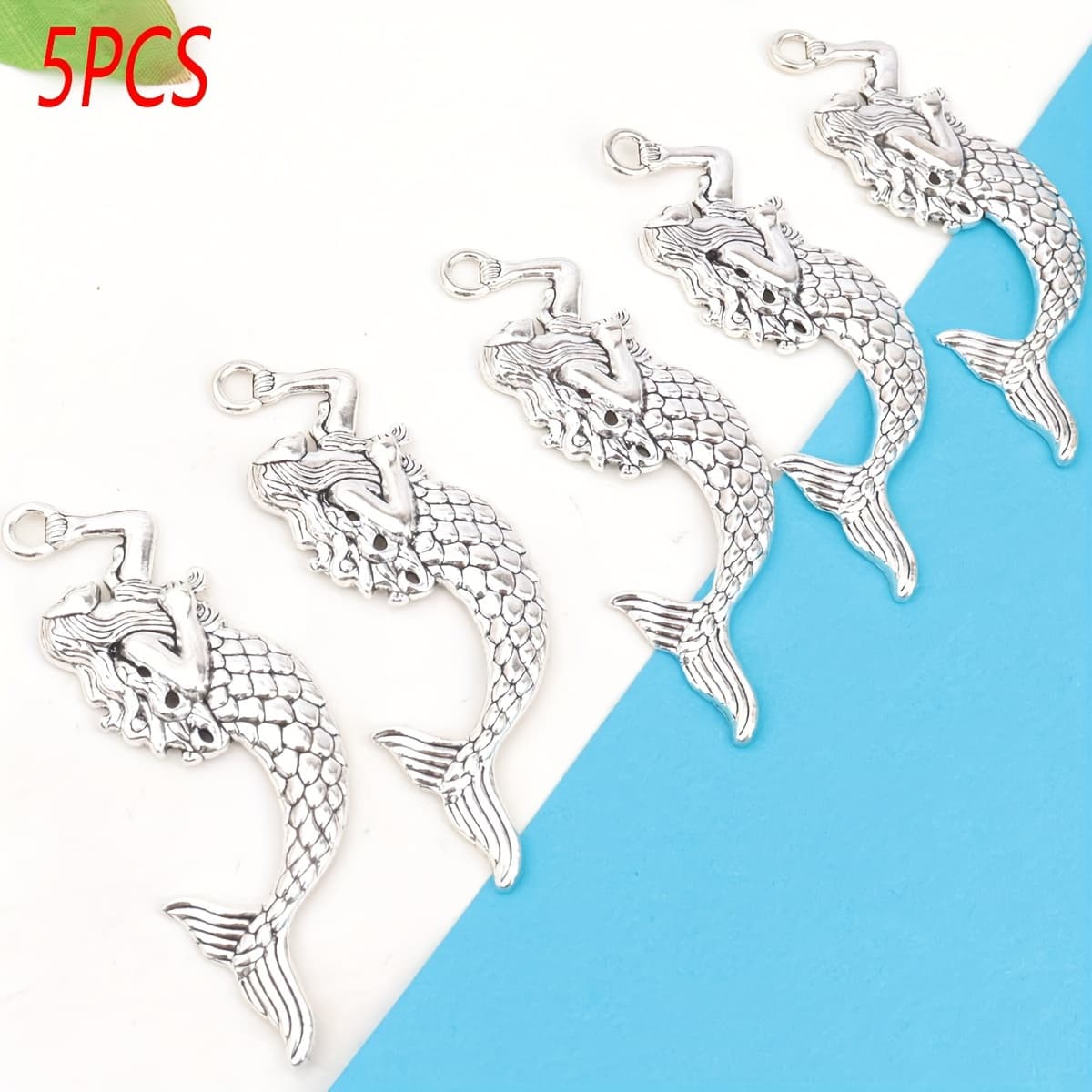 TEMU 5/20 Antique Style Mermaid Necklace Pendants, Exquisite And Elegant Ornaments For Clothes, Bags, Keychains, Suitable For Jewelry Making