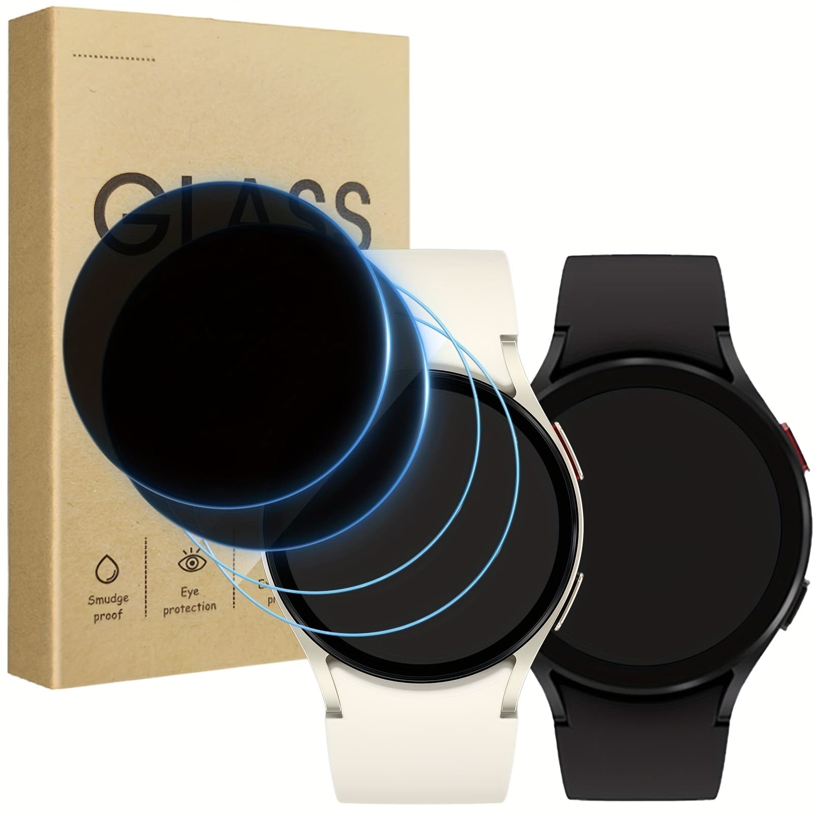TEMU [2+2 Pack] For Galaxy Watch 8/fe/7/6/5/4 (40mm/44mm) Privacy Screen Protector, [anti-peeping] Tempered Glass Protector For Galaxy Watch 8/fe/7/6/5/4 (40mm/44mm)