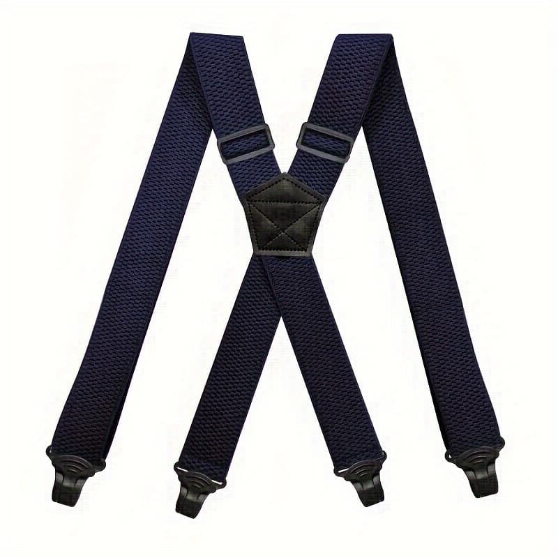 TEMU Men's Wide Heavy Duty Work Suspender Adult 4 Clips 120cm Suspenders Elastic Adjustable Strap Braces Work Male Jockstrap
