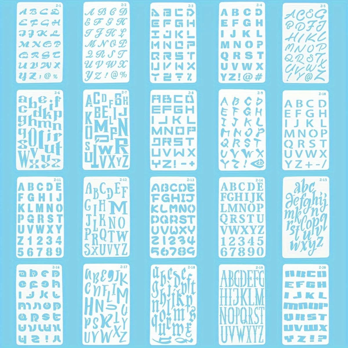 TEMU 20 Sheets Featuring Of The English Alphabet, Designed For Skeleton Painting, Stenciling, Graffiti, Airbrushing, And Lace
