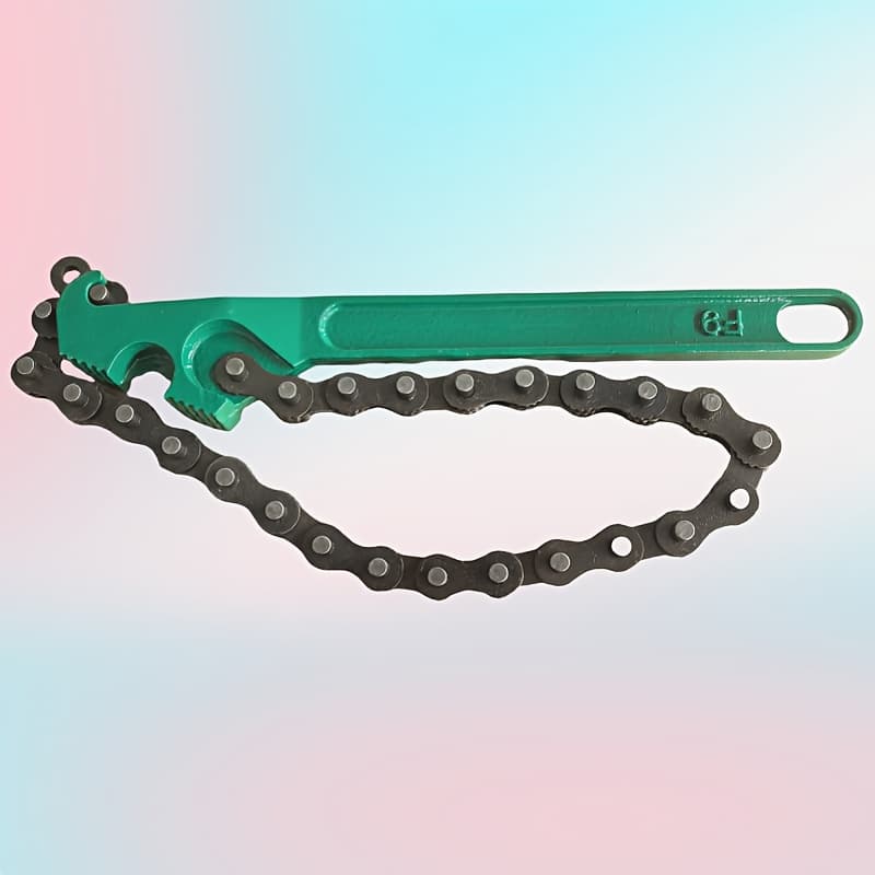 TEMU A Heavy-duty Chain Wrench Tool With An Adjustable Grip Distance, Ergonomic Handle, Steel Body, Designed For Removing Oil Filter Fittings, Automotive Maintenance Tool
