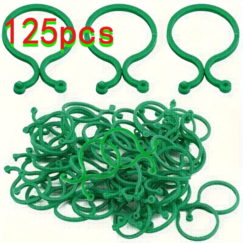 TEMU 125pcs Garden Plant Support Tool Set: Includes Vine Clips, Wicker Planters For Vegetables, Ropes And Twist Ties For Tomatoes, And Other Plants