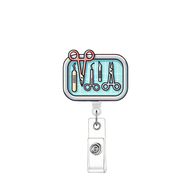 TEMU 2d 1pc Of A Creatively Designed Retractable Badge Reel, A Name Badge Holder With An Id Clip, Suitable For Nurses, Doctors, Volunteers, And Staff As Decorative Additions