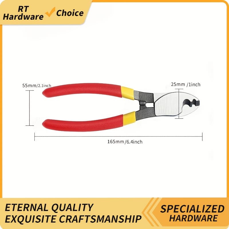 TEMU A Manual Wire Cutter Made Of Chrome-vanadium Steel, Featuring A Rubber Grip, Designed For Tasks Such As For Home Appliance Repairs, Machinery Production, And Precise Cutting Of Copper Tubes