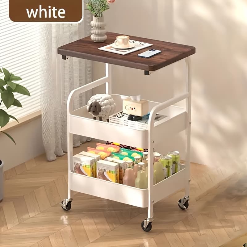 TEMU Bcnvdus 3-tier Rolling Cart - Multi-functional Metal Rack That Used As A Printer Stand, Ideal Desk Accessory, And Practical Desk Organizer. Portable Wheels, Perfect For Home/office Use