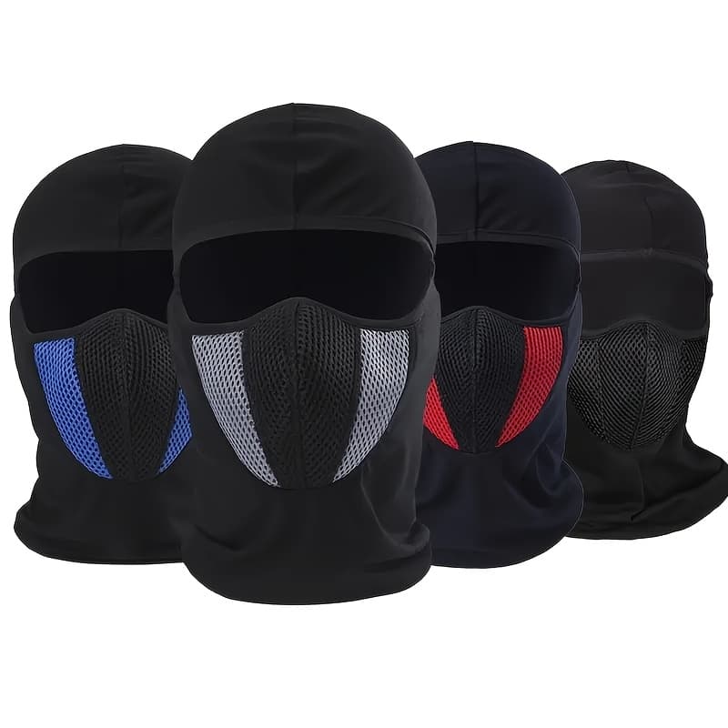 TEMU 4pcs Protect Yourself In Style: Outdoor Mesh Face Shield For Cycling & Motorcycling