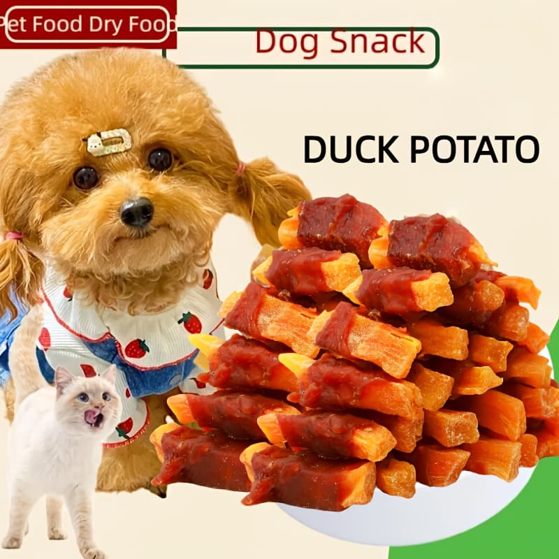 TEMU Dental Chew Sticks For Dogs Treats, Chicken & Sweet Potato Chew Sticks For Teeth Cleaning, Long-lasting Grinding Rod For Puppies And Dogs， Pet Treats