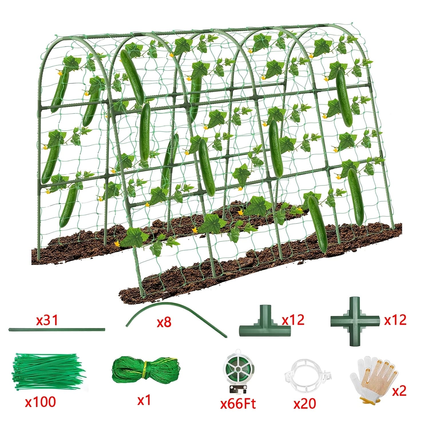 TEMU Outdoor Garden Arched Trellis Climbing Plant High Cucumber And Pumpkin Rack Vine Lattice Anti-insect Net Fruit Stand