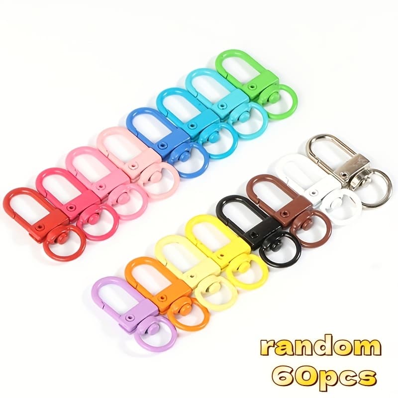 TEMU 60pcs Random Keychains Are Suitable For Bag Buckles, New Year Gifts, Handmade Key Ring Additions