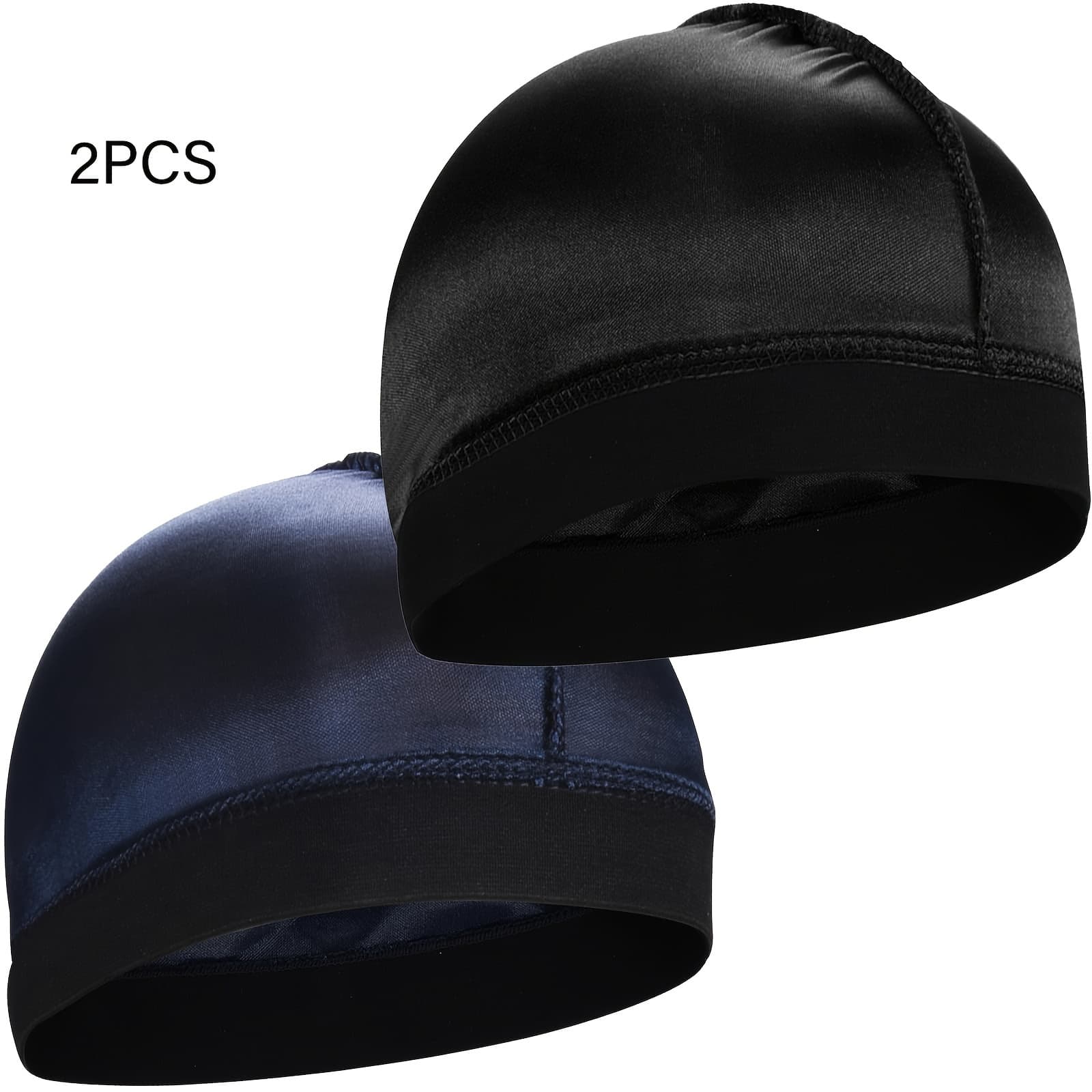 TEMU 2pcs Haircube Men's Caps, Soft & Stain-resistant, Breathable Sleep Bonnets With High For Long Hair