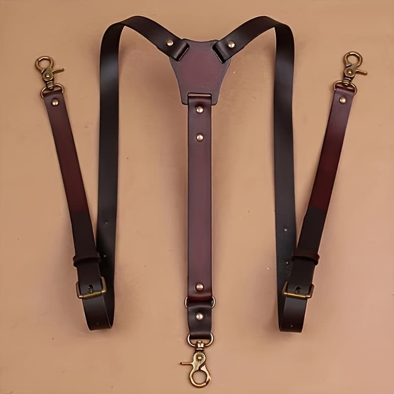 TEMU 1pc Men's Suspender Stay Fashion And Elegant With Retro Faux Leather, Perfect For Daily Wear!, For Gifts