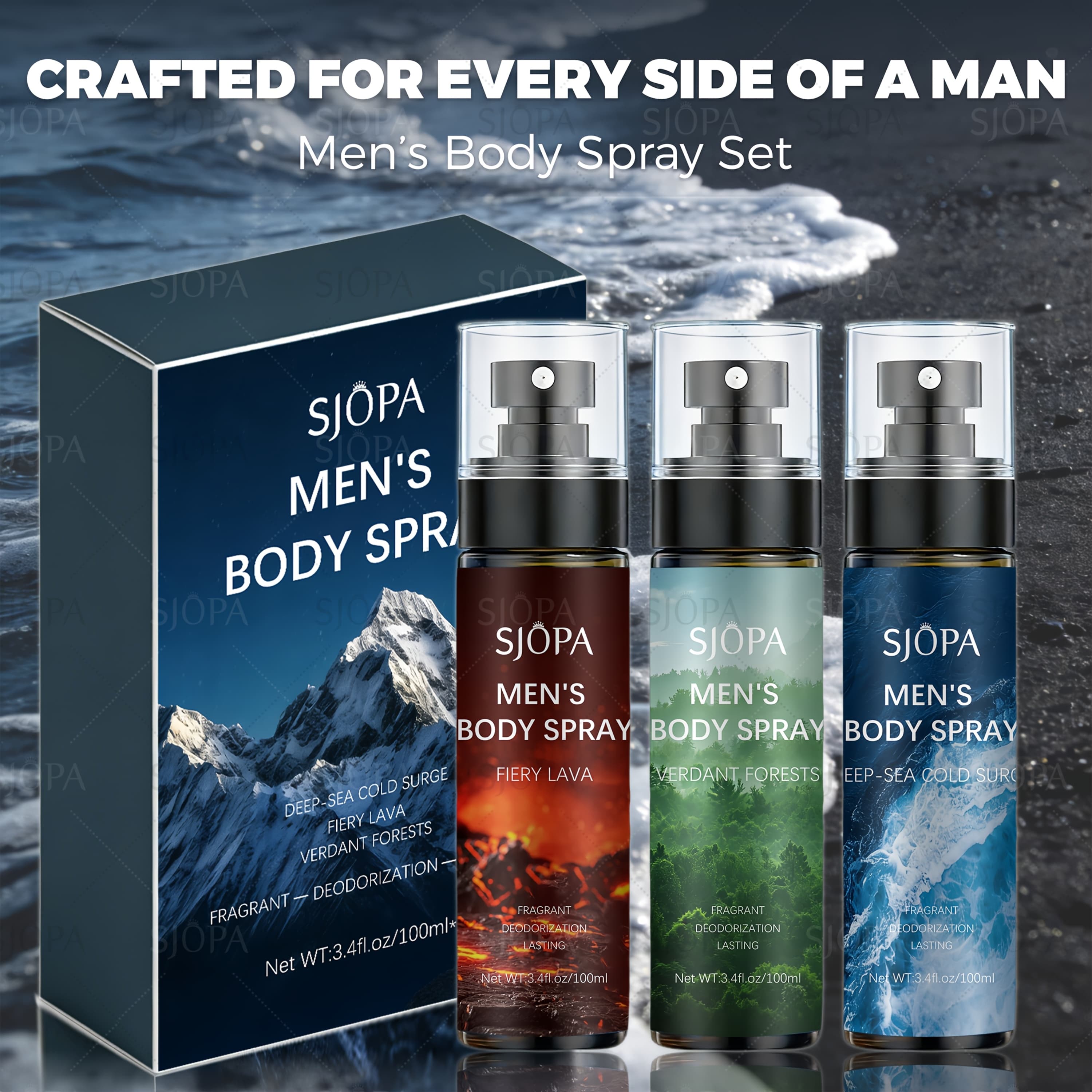 TEMU ['s Fragrance Spray 3pcs Set] Long-lasting Fragrance, 3 Different Scents, Deodorizing, 3.4fl.oz/bottle, Compact And Portable, Perfect For Holiday Gifts, Dates, , And Parties.