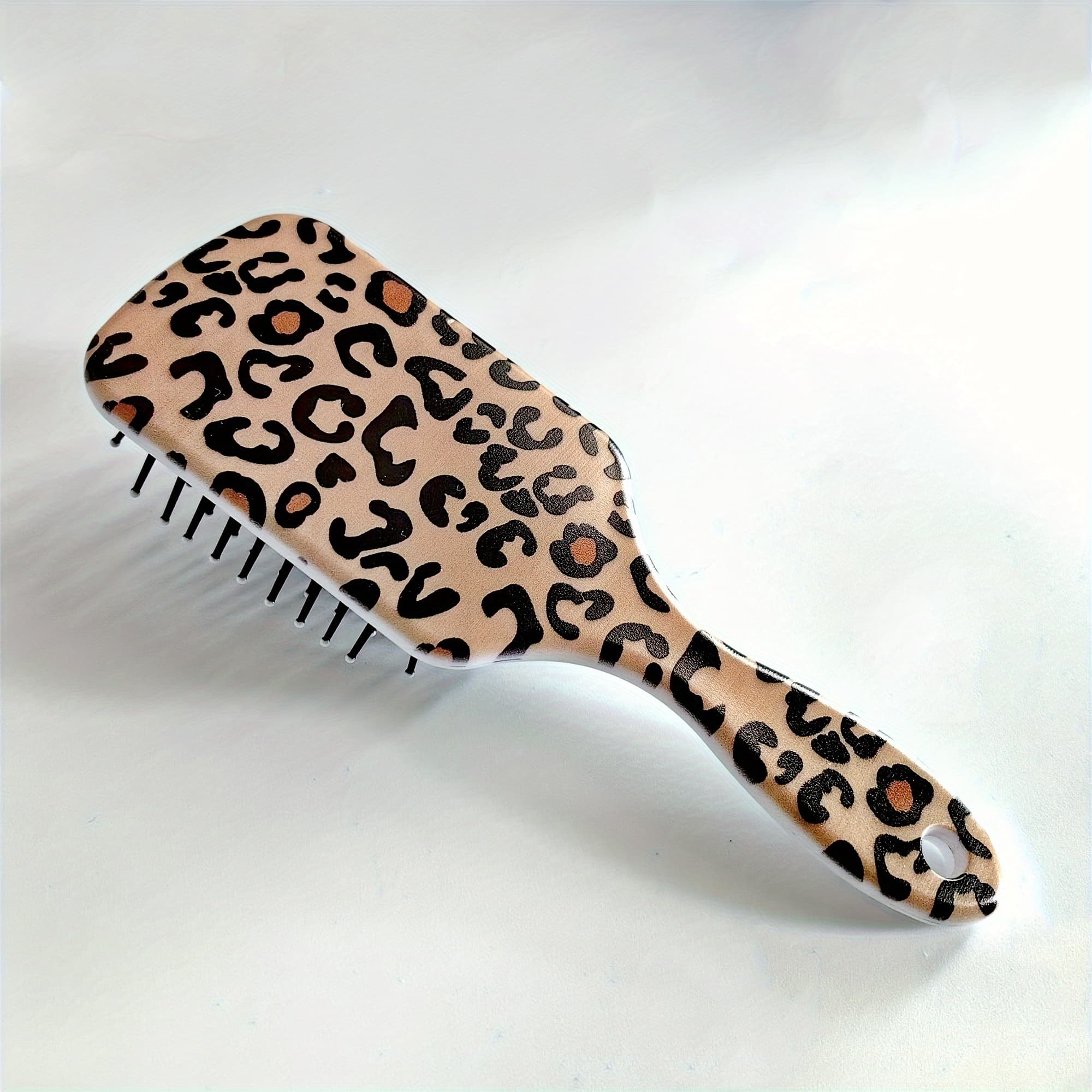TEMU Small Size Comb! Animal Pattern Cow Print Leopard Print Zebra Print Snake Print Fashionable Hair Styling Smooth Hair Air Cushion Comb