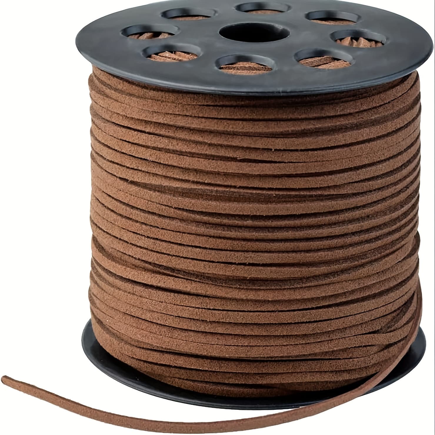 TEMU 2.6mm X100 Yards Coffee Suede Lace Synthetic Leather Cord With Roll Spool For Bracelet Necklace Beading Diy Handmade Crafts