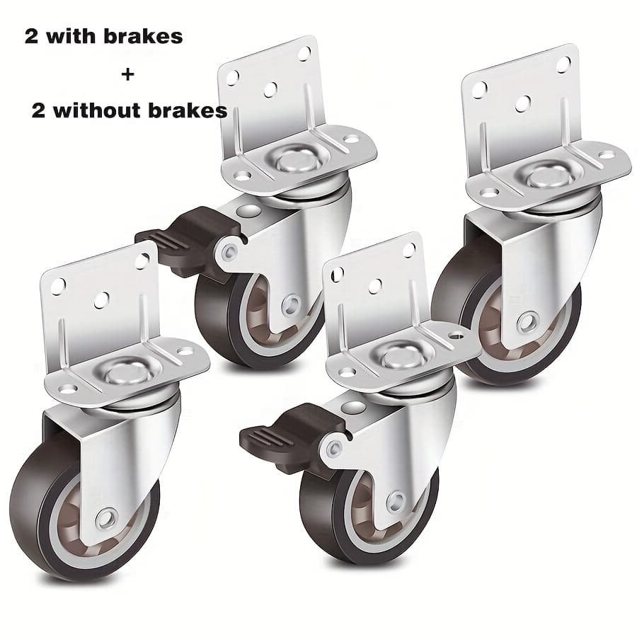 TEMU 4pcs, Side Mounted Casters 2 Inch L-shaped Small Rubber Casters Set 4pcs, Ball Bearing 360 Degree Plate Swivel Casters 600 Lbs, Furniture, Cribs, Kitchens, Cabinets