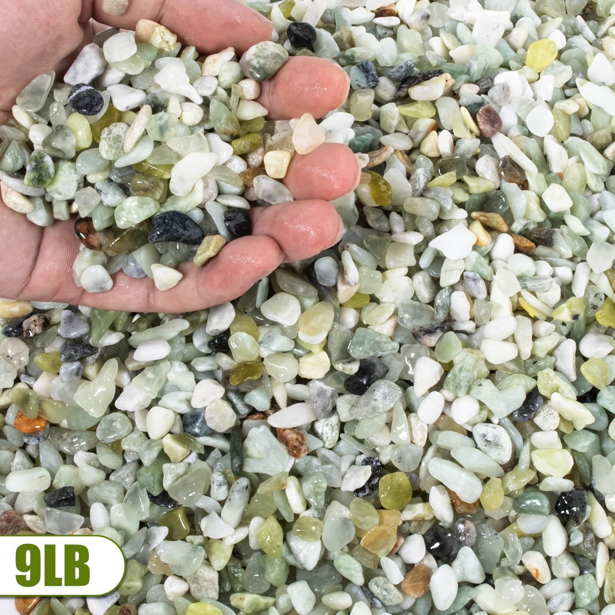 TEMU 9lb/18lb Green Pebbles, Decorative Gravel For Aquariums, Succulents, Bonsai, Terrariums & Fish Tanks-1/5 Inch Decorative Stones For Indoor Plants