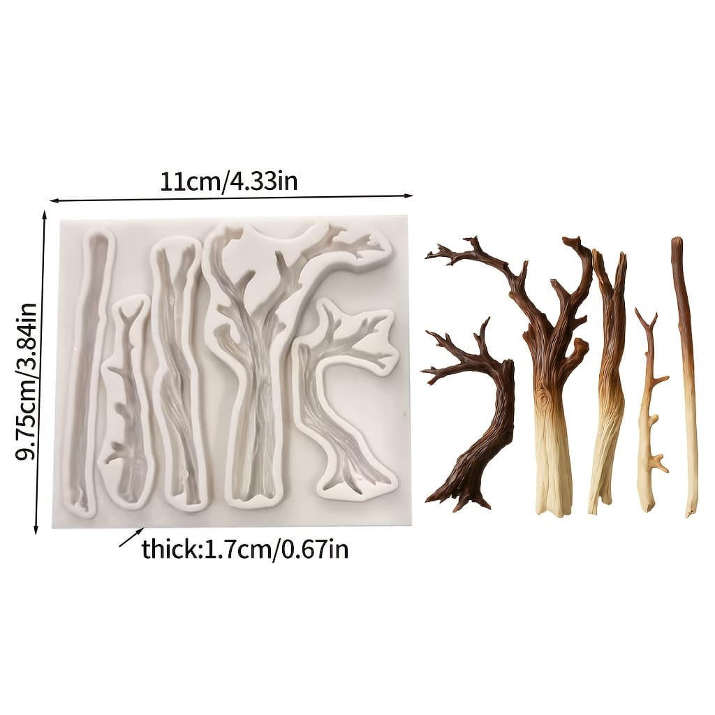 TEMU Botanical Tree Branches Silicone Mold, Clay Mold, Suitable For Making Soap, Plaster, Polymer Clay And Resin Diy Craft Molds, Perfect For Spring, Easter, , And Housewarming.
