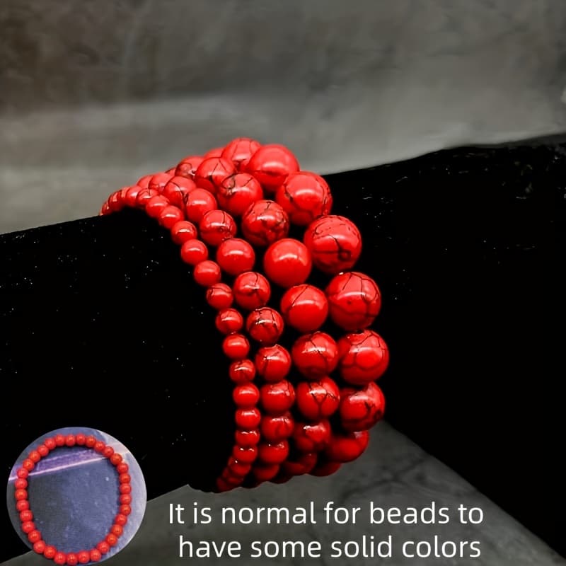 TEMU 4pcs Fashion Natural Turquoise Bracelet Diy 4pcs New Women' Party Turquoise Bracelet