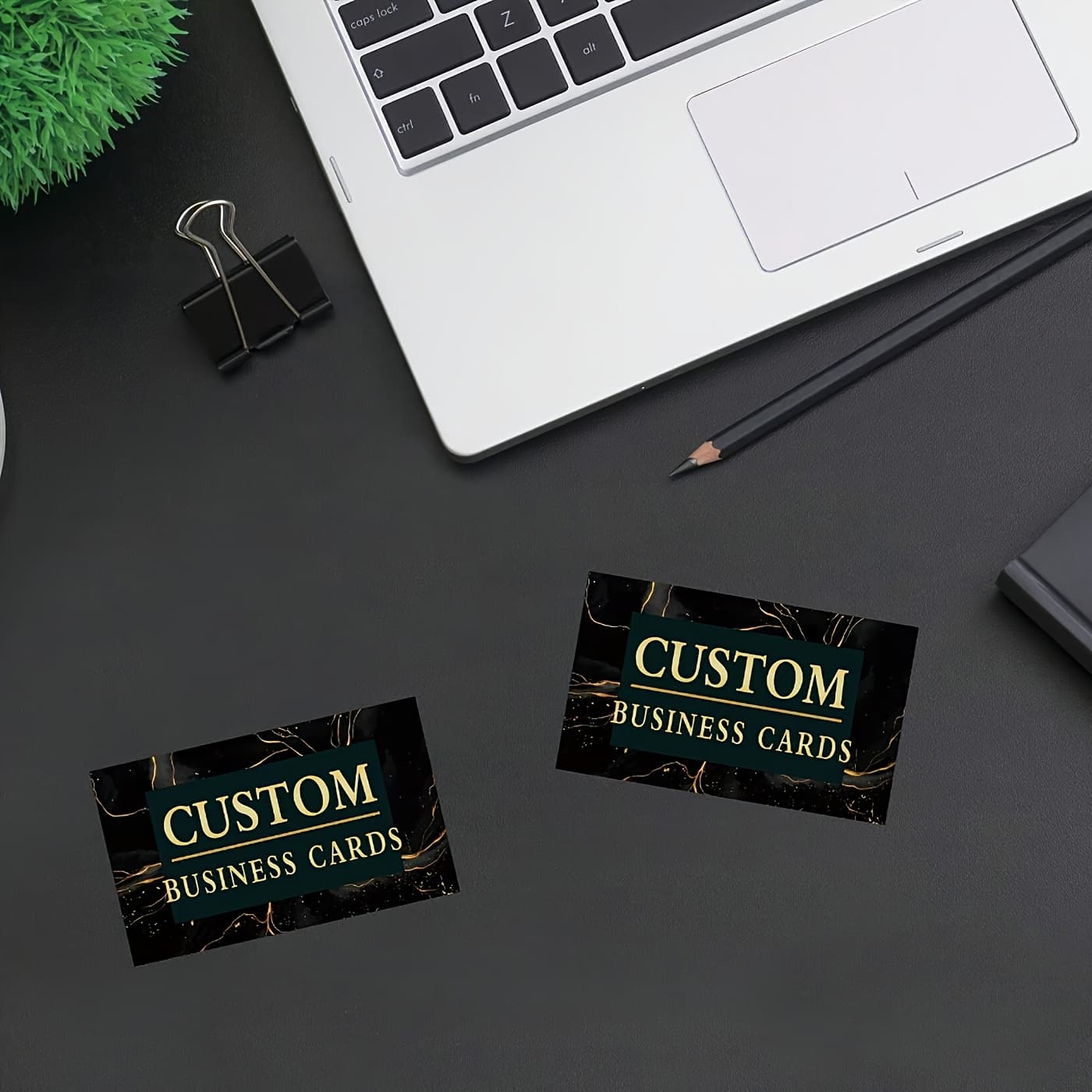 TEMU Customized Double-sided Business Card - And Text, Elegant With Black Background, Perfect For Office, Social Events, Weddings, Birthdays, And Special Occasions