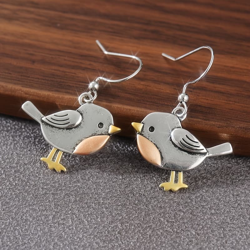 TEMU 1 Pair Women's Bird Ear Drop - Cute Orange & Yellow Accent Earrings, Everyday & Party Jewelry Gift For Women - Wear, Novelty Earrings, Accessory, Durable Jewelry
