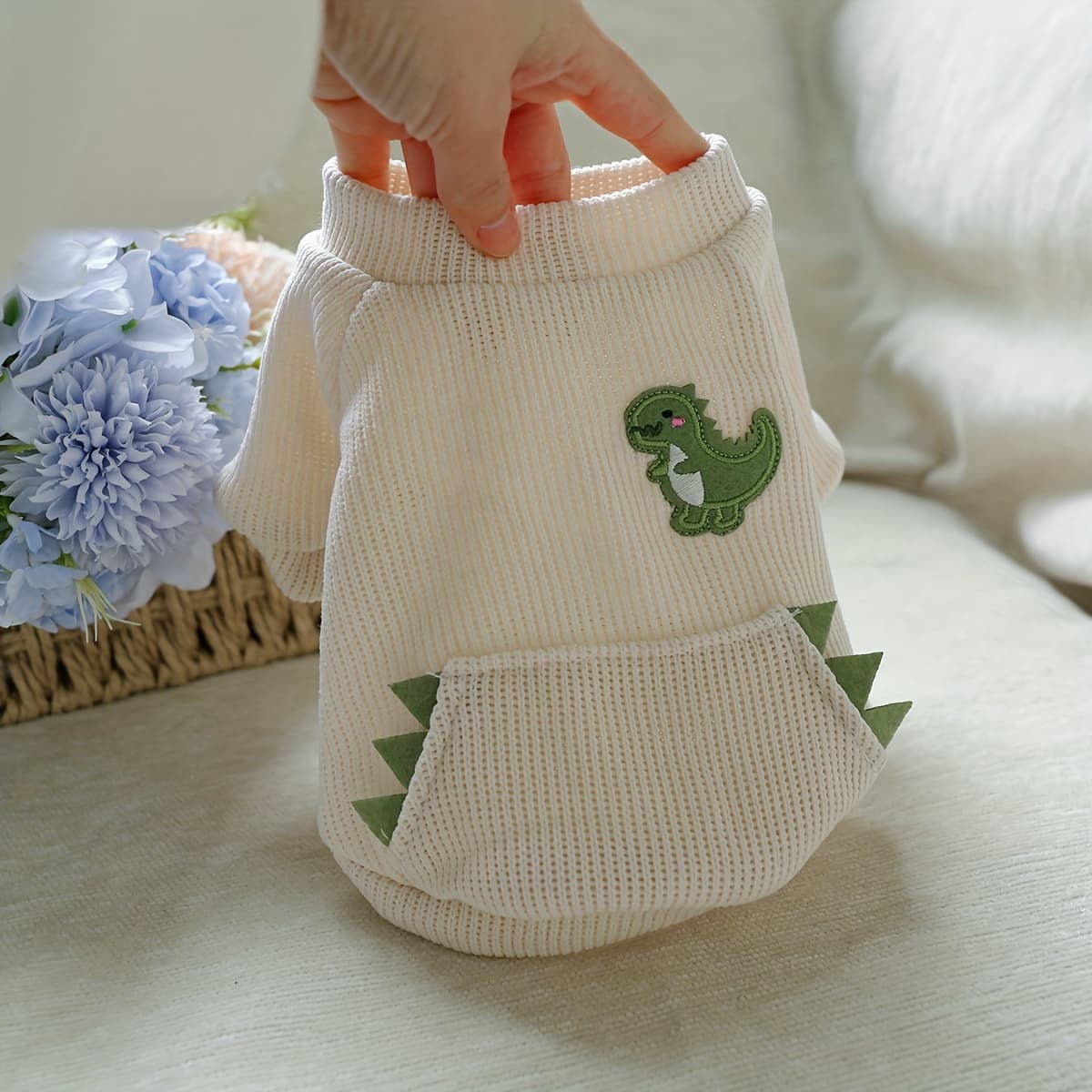 TEMU Dinosaur Crewneck - Pet Puppy Clothes Cat Stuff Christmas Spring And Autumn Cute Little Dinosaur Crewneck Sweatshirt