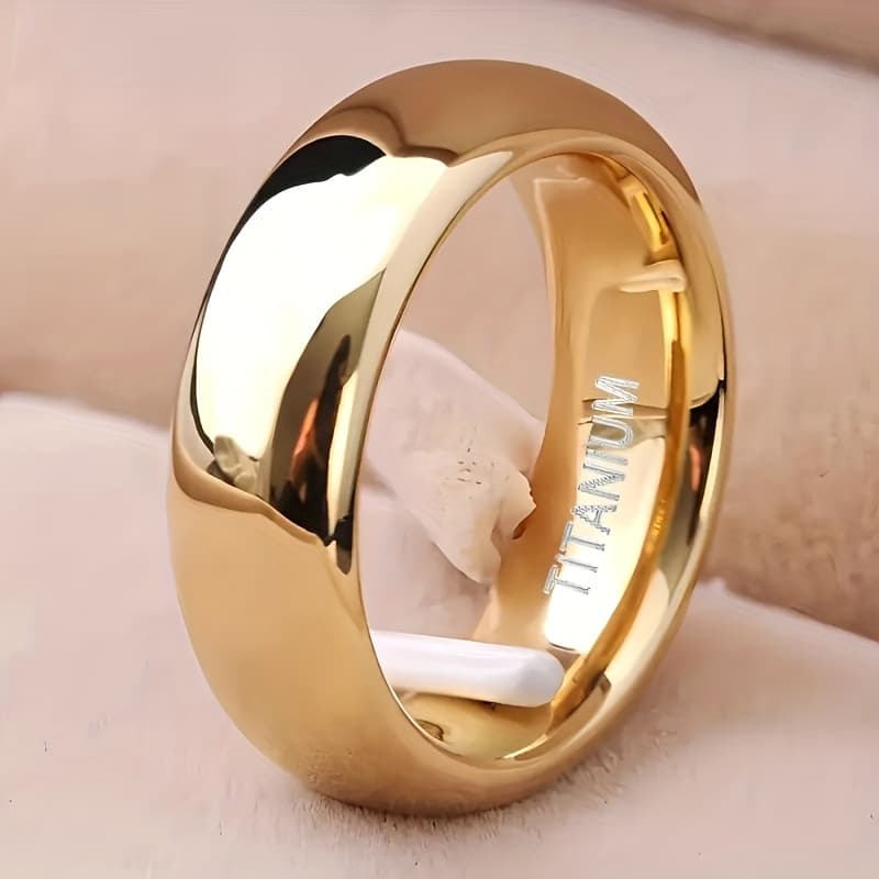 TEMU A 6mm Wide Ring In A End, Featuring A Modern Suitable For Weddings And Everyday Use. This Durable Piece Is Perfect For Christmas And Valentine's Day, Showcasing A Stylish Polished Surface