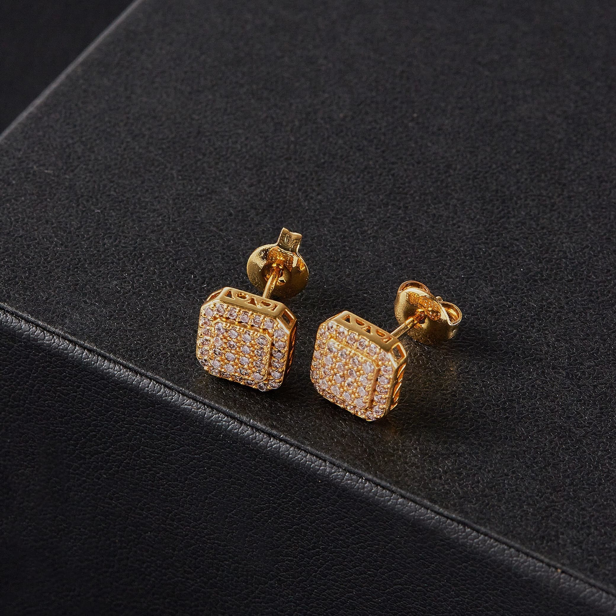 TEMU 9mm Square Stud Earrings Wedding Engagement Party Earrings Gift Daily Gift Holiday Celebration Of Festivals