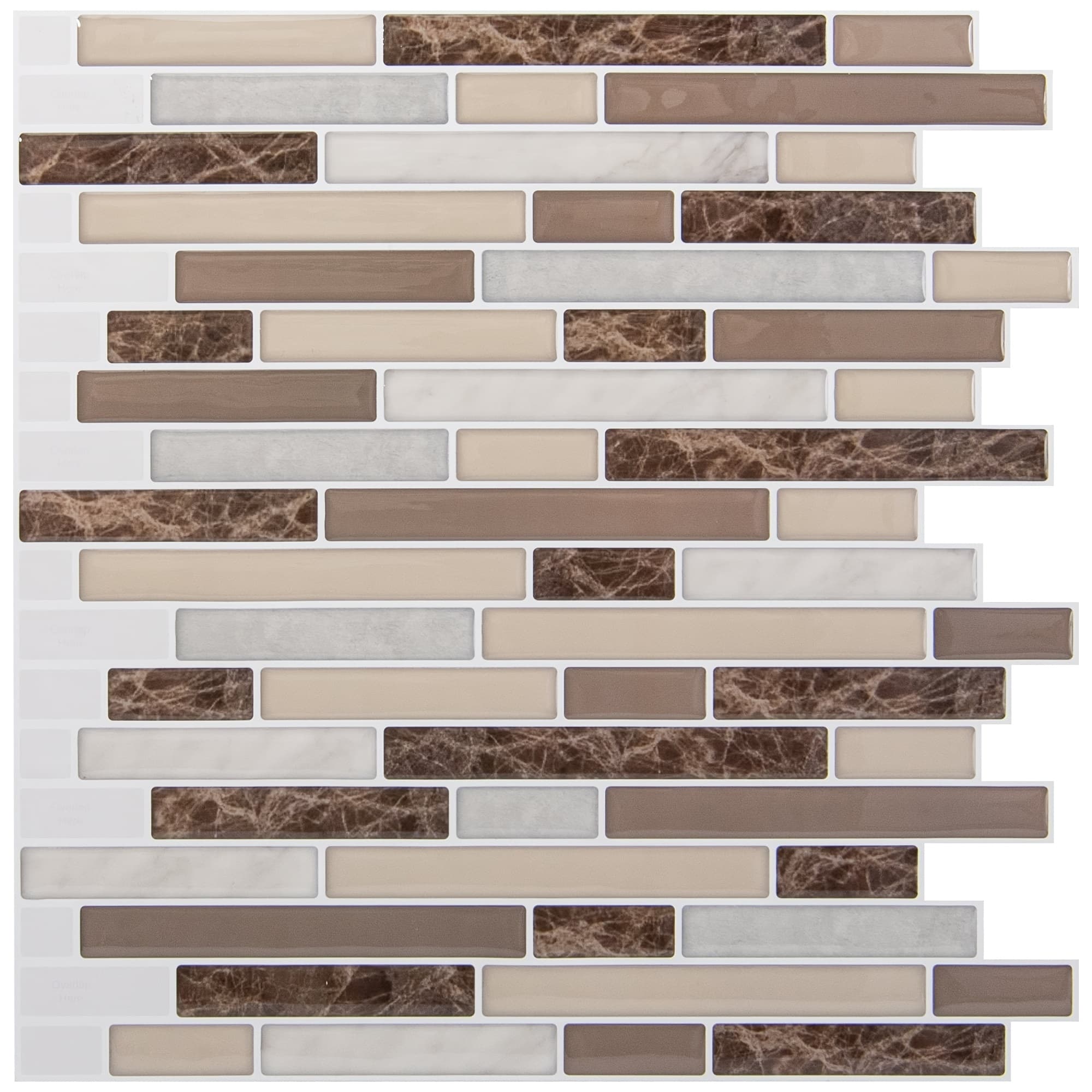 TEMU 20-sheet Self Adhesive Backsplash Tiles For Kitchen Bathroom, 12in. X 12in. Light Brown Marbling