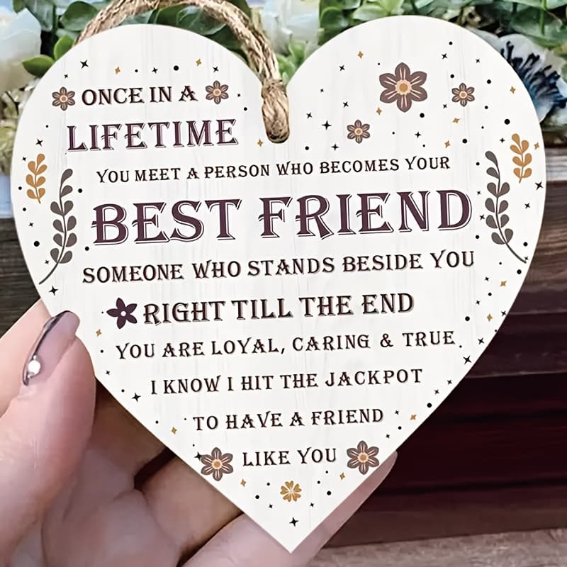 TEMU A Gift For , A Heart-shaped Friendship Plaque, Perfect For A Birthday Or Anniversary, Suitable For Home Wall Or Door Decoration.