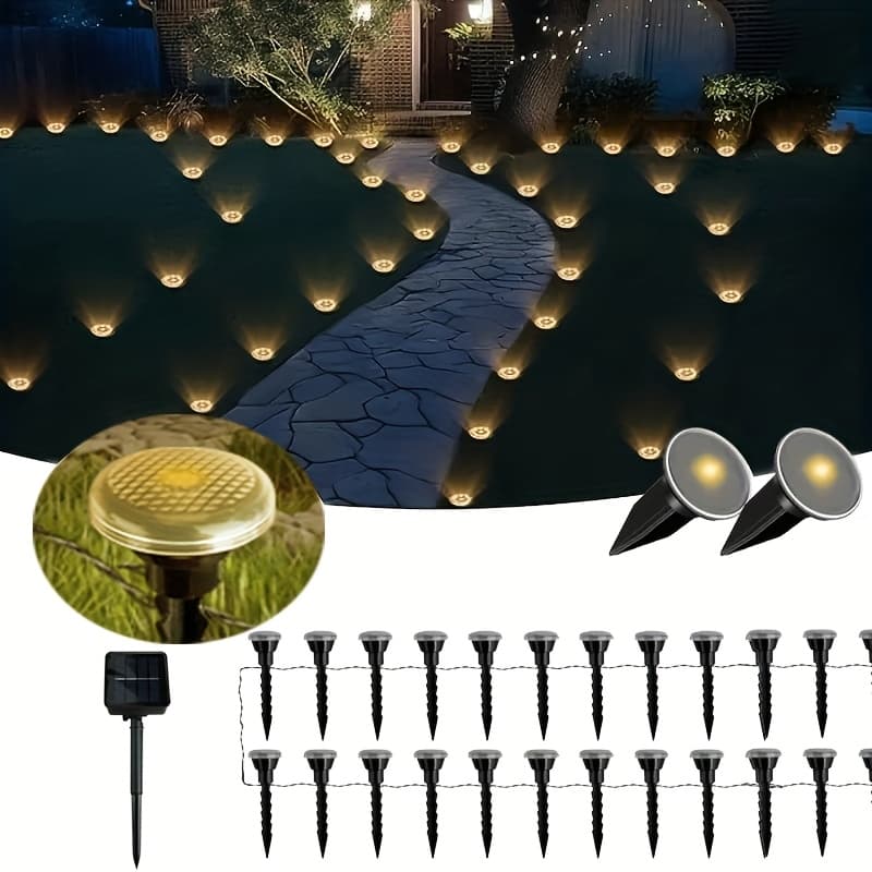 TEMU 4-pack Solar Outdoor Fiber Optic Reed Lamp - Solar With Realistic Glowing Grass-like Stalks, Durable Plastic Floor/pole Lighting For Lawn, Pathway, Terrace, (no) - Landscape Decoration