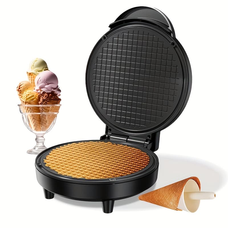 TEMU Maker Machine With Protection, 6.8"ice Cream Cone Maker, Electric Nonstick For Homemade Or Parent-child Activities, Mothers Day Gift