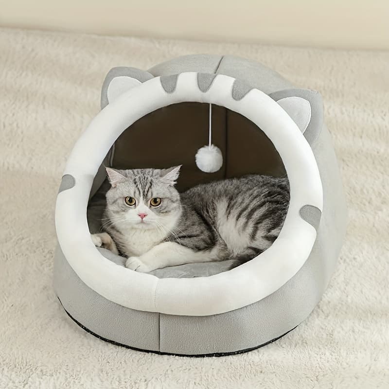 TEMU 1pc Of Cute Cat Bed, Soft Kitten Mat, Comfortable Cat House, Breathable Cat Sleeping Basket, Suitable For Large, Medium, And Small Cats, For Use
