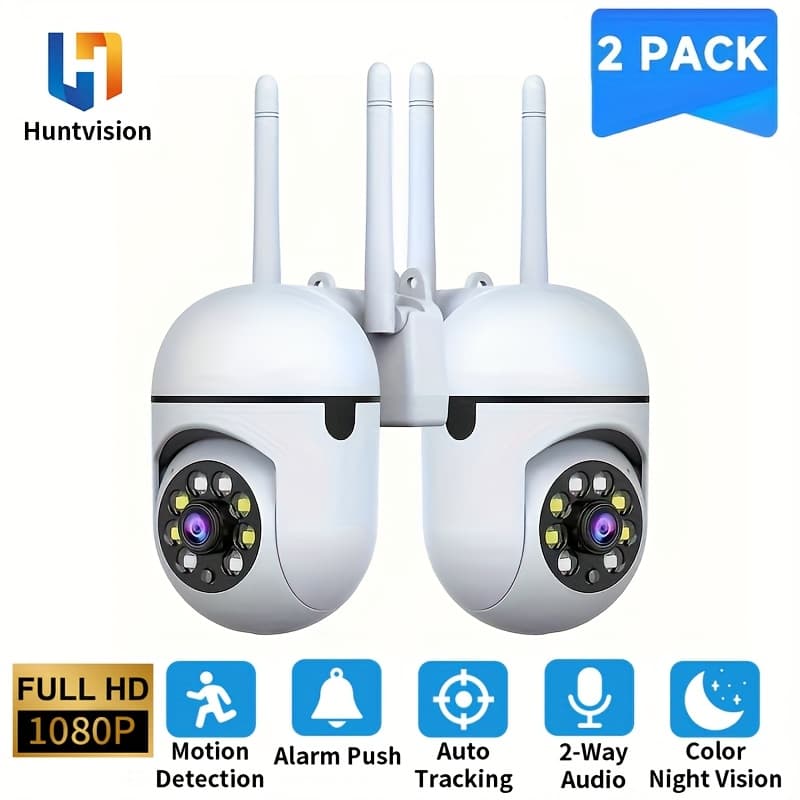 TEMU 2pcs 1080p Security Cameras For Home For Home/office Live Streaming Security Camera, Night Vision, Audio, With App, Wifi Enabled, Or Child, Elderly And Pet Safety Monitoring, Usb Powered