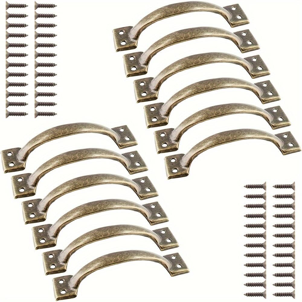 TEMU 12pcs Handle, Iron Hardware Handle With Screw Pull, Cabinet Handle, Outdoor Vintage Drawer, Garage And Drawer, Vintage