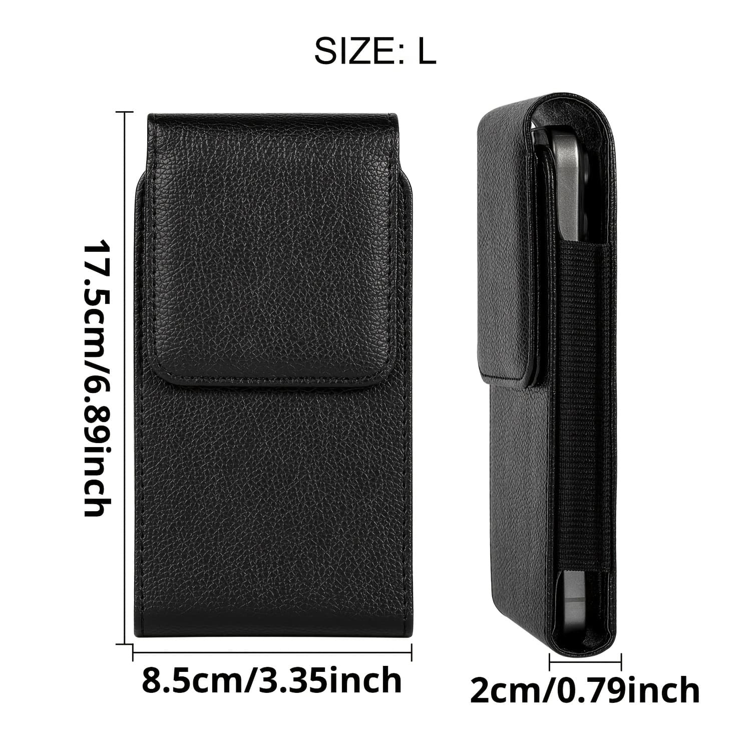 TEMU Phone Case - Classic Universal Cell Phone Holster Faux Leather Vertical Pouch Holster Wallet Bag With Waist Belt Clip Use For Work And Daily Commuting
